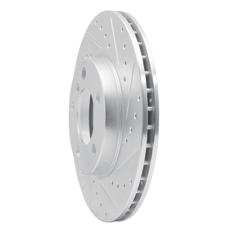 Mini Cooper Paceman Brake Rotor (1) - Front Right - R1 Concepts - Drilled & Slotted - Silver - `11-`16